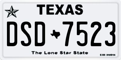 TX license plate DSD7523