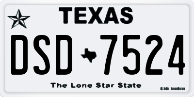 TX license plate DSD7524