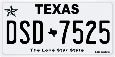 TX license plate DSD7525
