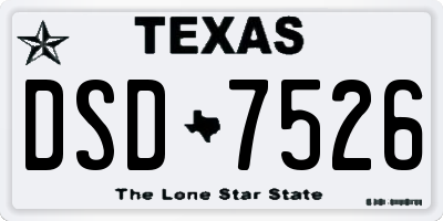 TX license plate DSD7526