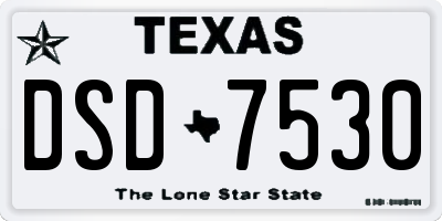 TX license plate DSD7530