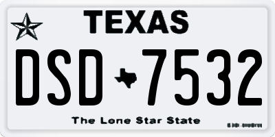 TX license plate DSD7532