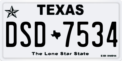 TX license plate DSD7534