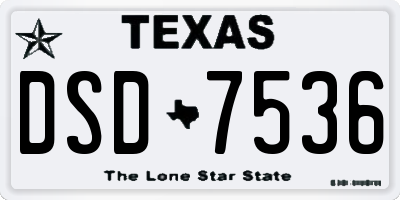TX license plate DSD7536