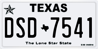 TX license plate DSD7541