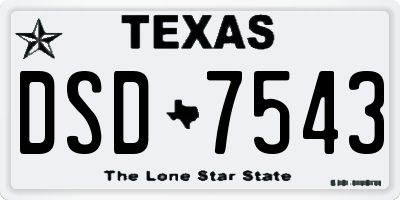 TX license plate DSD7543