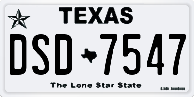 TX license plate DSD7547