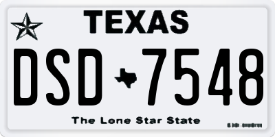 TX license plate DSD7548