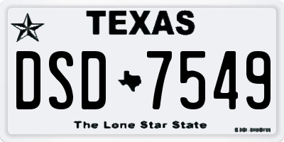 TX license plate DSD7549