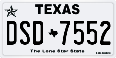 TX license plate DSD7552