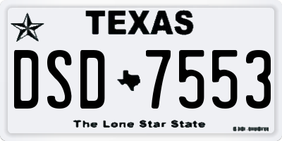 TX license plate DSD7553