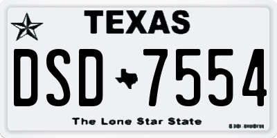 TX license plate DSD7554