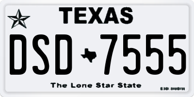 TX license plate DSD7555