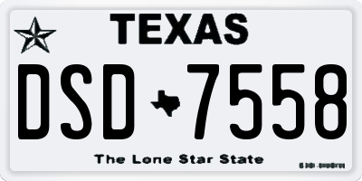 TX license plate DSD7558