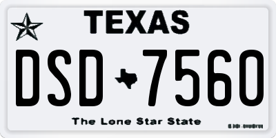 TX license plate DSD7560