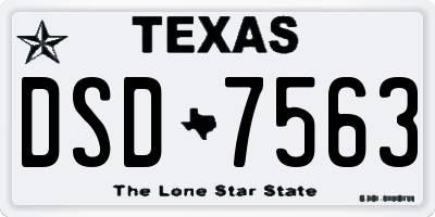 TX license plate DSD7563