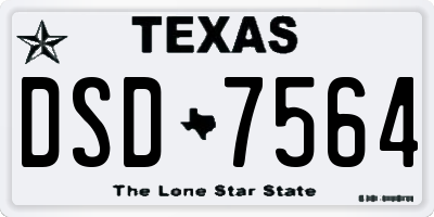 TX license plate DSD7564