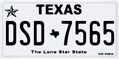 TX license plate DSD7565