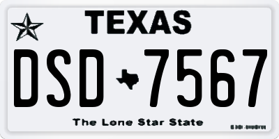 TX license plate DSD7567
