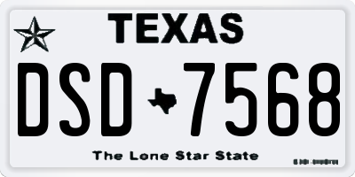 TX license plate DSD7568