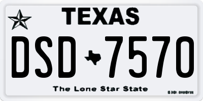 TX license plate DSD7570