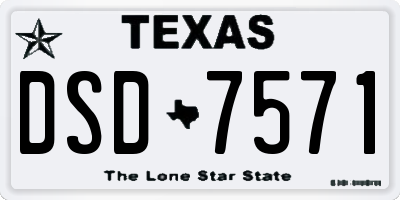 TX license plate DSD7571