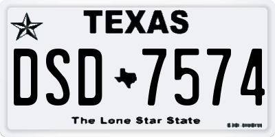 TX license plate DSD7574