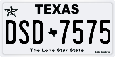 TX license plate DSD7575