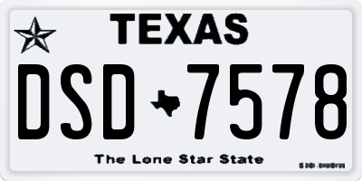 TX license plate DSD7578