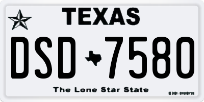 TX license plate DSD7580
