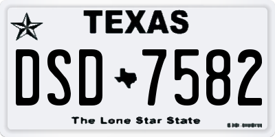 TX license plate DSD7582