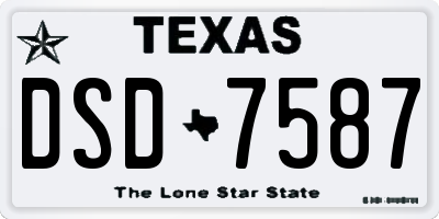 TX license plate DSD7587