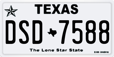 TX license plate DSD7588