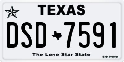 TX license plate DSD7591