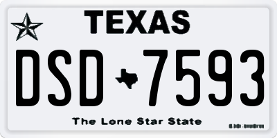 TX license plate DSD7593