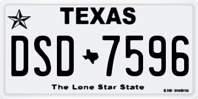 TX license plate DSD7596