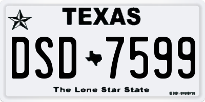 TX license plate DSD7599