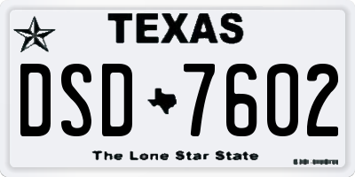 TX license plate DSD7602