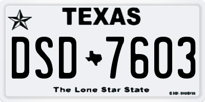TX license plate DSD7603