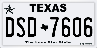 TX license plate DSD7606