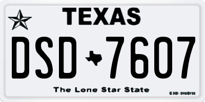 TX license plate DSD7607