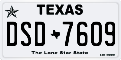 TX license plate DSD7609