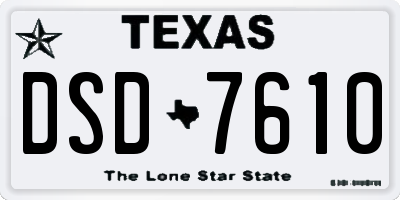 TX license plate DSD7610
