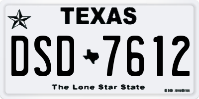 TX license plate DSD7612