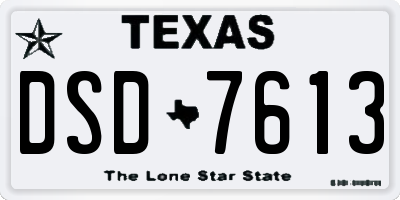 TX license plate DSD7613