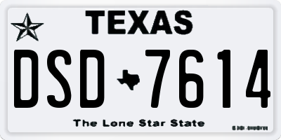 TX license plate DSD7614