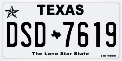 TX license plate DSD7619