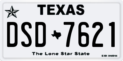 TX license plate DSD7621