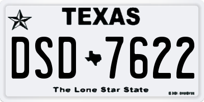 TX license plate DSD7622