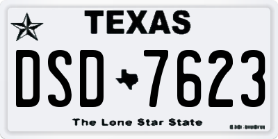 TX license plate DSD7623